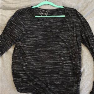 INC black/grey knit top